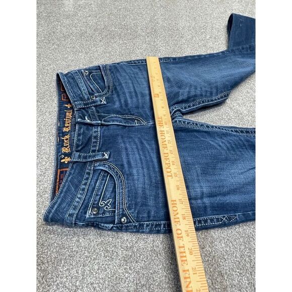 Rock Revival chrissie straight jeans size 30 low rise dark wash flip pocket Y2K - Picture 8 of 12